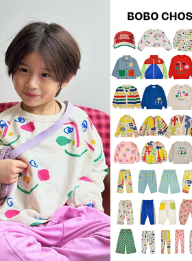 5Z Little家西班牙bobo choses SS24儿童卫衣毛衣卫裤阔腿裤