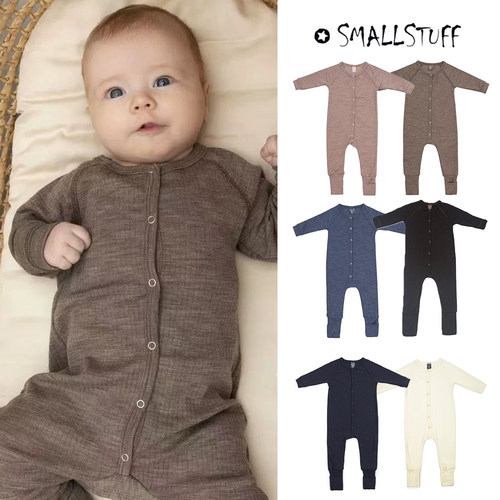 little现货 丹麦Smallstuff FW25 婴儿柔软美利奴羊毛连体衣
