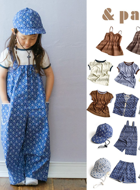 Little家现货 日本And Pal SS26女宝吊带背心柔软T恤背带裤短裤