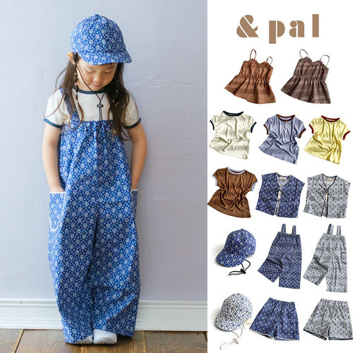 85Z Little现货 日本And Pal SS26女宝吊带背心柔软T恤背带裤短裤