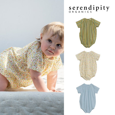 little现货 丹麦 serendipity SS24春夏儿童有机棉格子印花包屁衣