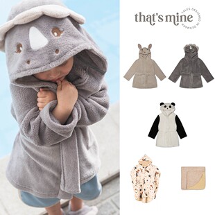 丹麦thatsmine FW24儿童动物连帽浴袍浴巾斗篷 Little现货