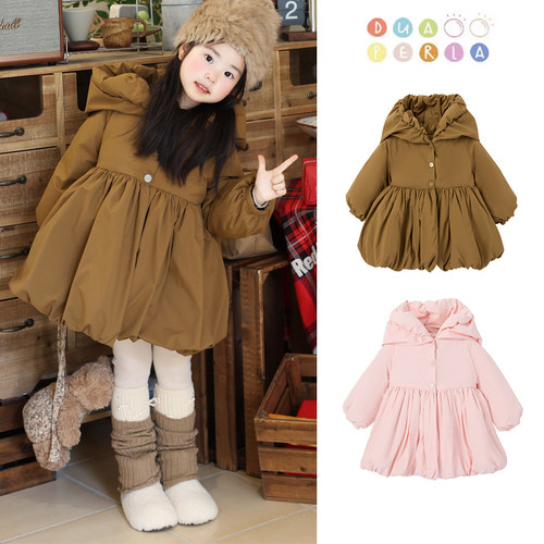 Little家 Dua perla FW25新款女童日常保暖甜美花苞羽绒服