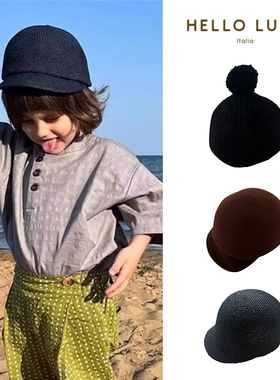 6Z Little现货 意大利hello lupo FW24秋冬儿童羊毛贝雷帽针织帽