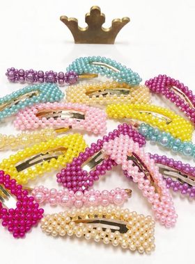 3件4折 Little家 丹麦bows by staer 儿童成人珍珠花朵发夹手工