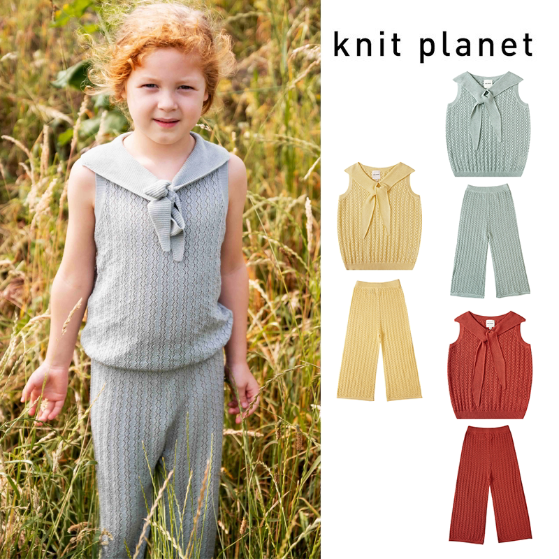 Little现货英国 knit planet SS26女宝宝系带针织上衣背心裤子