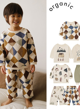 7Z补货Little家 英国organic zoo FW25秋冬男女宝卫衣喇叭裤长裤
