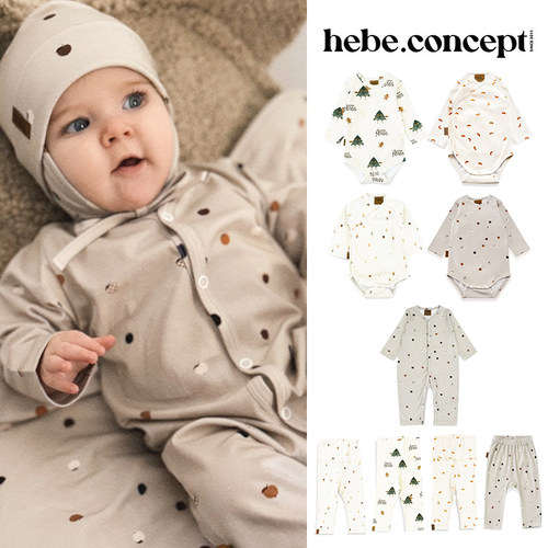 3件5折Little家现货拉脱维亚hebe FW25新生儿包屁衣连体衣打底裤