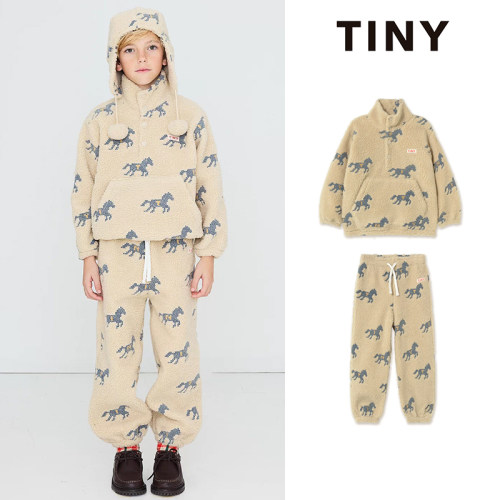 Little现货 西班牙Tiny Cottons FW26秋冬儿童摇粒绒卫衣长裤套装