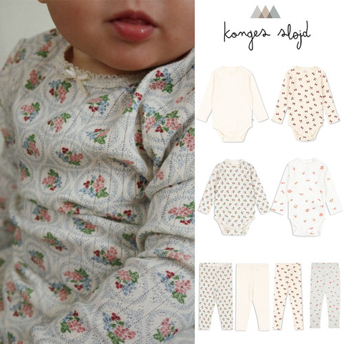 7Z Little现货 丹麦Konges Slojd FW25幼童宝宝圆领包屁衣打底裤