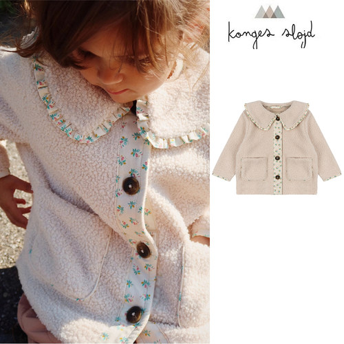 3件5折Little现货丹麦Konges Slojd FW25女宝印花有机棉夹克外套