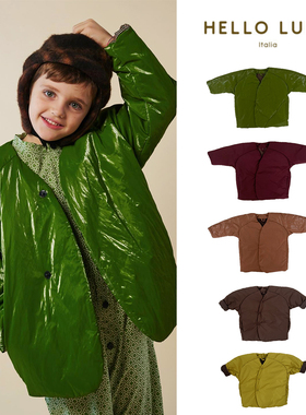 6Z Little现货 意大利hello lupo FW24秋冬宝宝防水亮面棉服外套