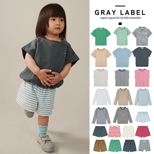 6Z Little荷兰gray label SS25春夏儿童有机棉短袖背心T恤短裤
