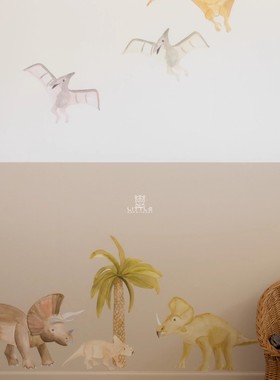 75Z Little丹麦thatsmine 儿童房间布置可爱植物墙贴动物世界