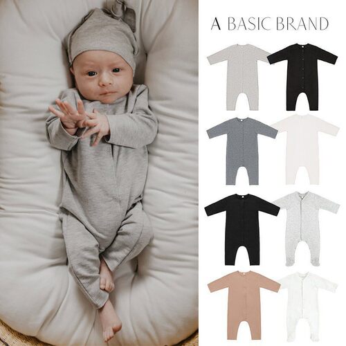 7Z Little现货波兰A BASIC BRAND SS26新生儿幼童长袖薄绒连体衣