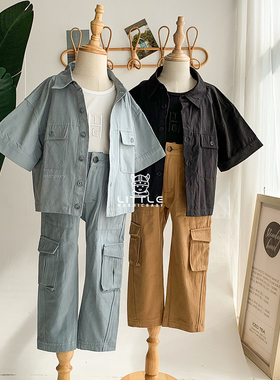 5件3折 Little家 美国HONOR THE GIFT SS23宝宝翻领短袖背心短裤