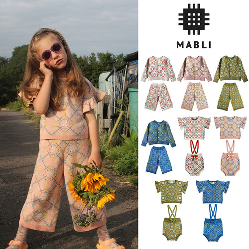 T恤开衫背带裤裤子mabli印花春夏