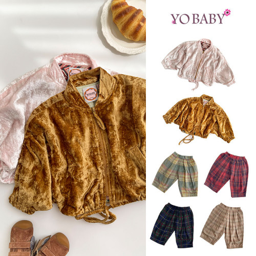 Little现货 印度YOBABYONLINE FW26秋冬儿童保暖丝绒夹克外套长裤
