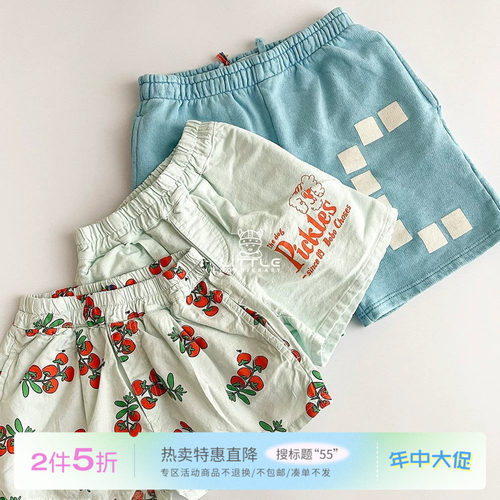 55现货Little西班牙bobo choses ss26儿童百搭短裤牛仔裤卫裤2-9Y