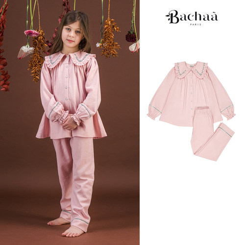 Little家 法国bachaa FW26秋冬女童居家服睡衣上衣裤子套装