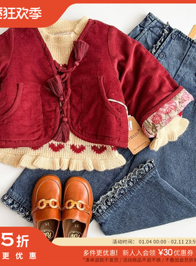 3件5折 Little 印度YOBABYONLINE FW25儿童双面穿灯芯绒夹克外套