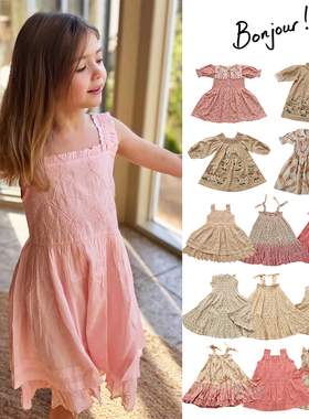 5Z Little现货 法国bonjour SS25女宝复古刺绣翻领连衣裙公主裙