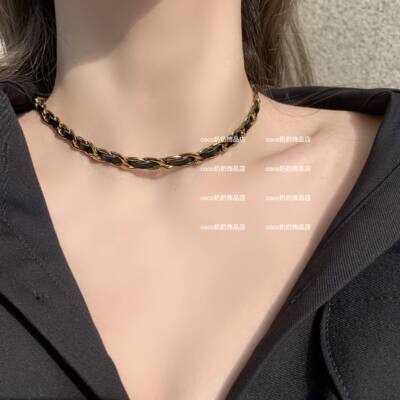 穿皮链条金属秋冬欧美项链choker