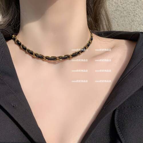 穿皮链条金属秋冬欧美项链choker