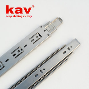 KAV不锈钢3节全开45宽滚珠滑轨12 22寸侧装 抽屉导轨