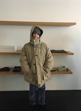 一周PREON工厂自制冬季新款连帽可拆卸袖子两穿保暖羽绒服moondal