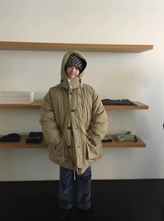 现货PREON工厂自制冬季新款连帽可拆卸袖子两穿保暖羽绒服moondal