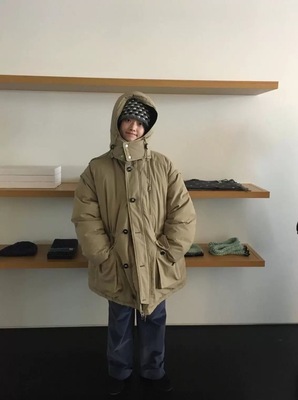 现货PREON工厂自制冬季新款连帽可拆卸袖子两穿保暖羽绒服moondal