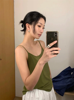 现货PREON工厂自制夏季新款气质休闲百搭通勤吊带背心monoha同款