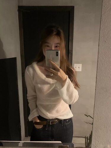 现货PREON工厂自制早春新款毛领装饰薄透针织上衣overdue全标同款