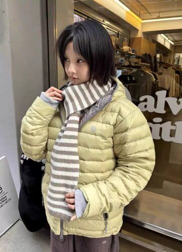 陆续PREON工厂自制冬季新款可爱百搭排骨轻薄型鸭绒羽绒服外套