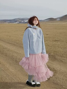 现货PREON工厂自制秋冬新款休闲半拉链保暖摇粒绒上衣帽子freckle