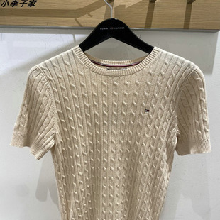 76J4700国内Tommy25女士秋冬新款纯棉短袖针织衫