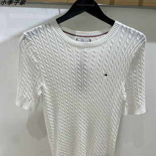 76J5411国内Tommy25女士秋冬新款纯棉短袖针织衫