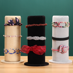 简约绒布发箍架头箍架收纳饰品展示架竖式 发圈架子展示道具发带架