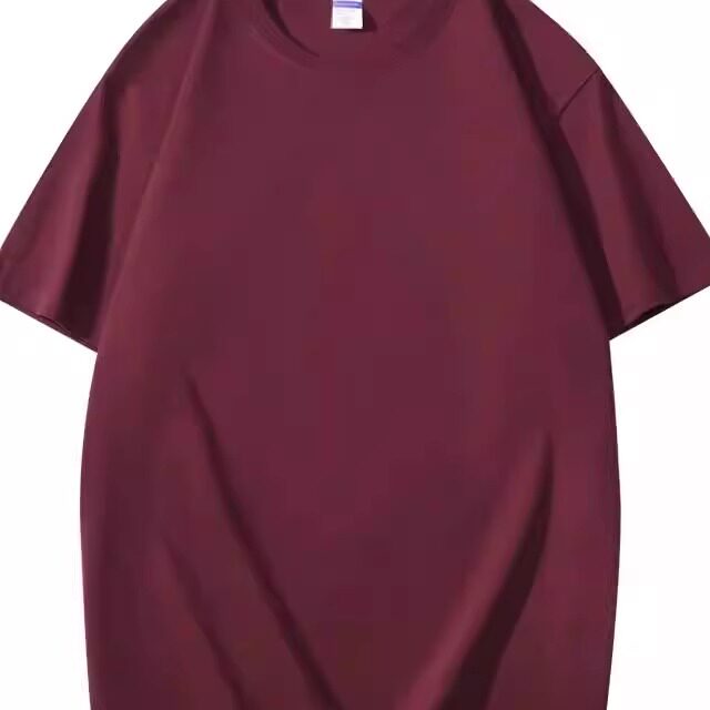 230克纯棉落肩纯色圆领T恤短袖广告衫文化衫班服工作服定制LOGO