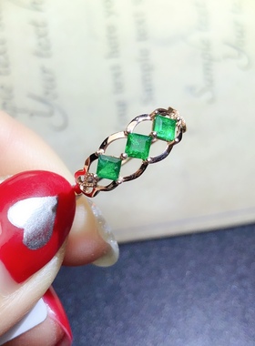 18k金3*3mm成品可代镶嵌戒指空托