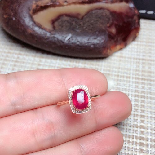 18k金椭圆6*8mmv戒指空托