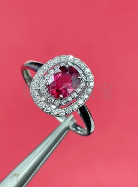 18k金 椭圆形5*7mm 18K白金 玫瑰金 黄金戒指空托 可代镶嵌