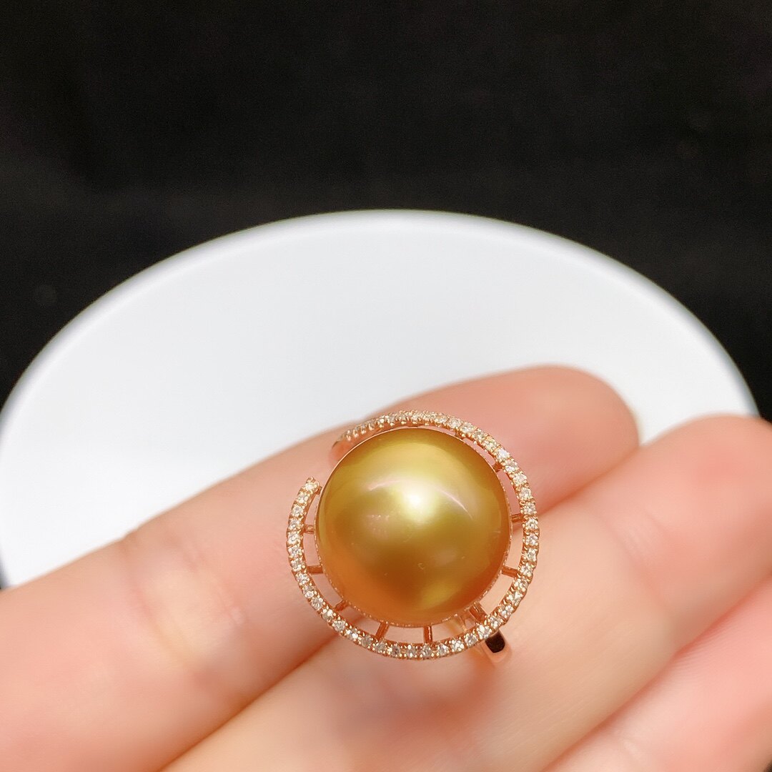 18k白金珍珠可代镶嵌戒指空托