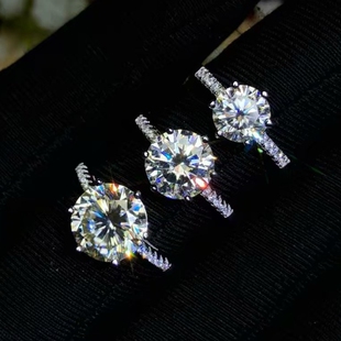 活戒圈  圆6.5mm7.5mm8mm9mm 925银镀白金戒托 可代镶嵌莫桑钻R38