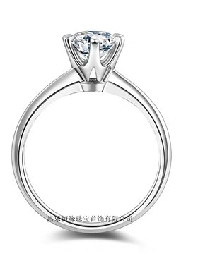 925银镀白金莫桑石戒指空托