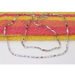 贵菲尔珠宝  三皇冠信誉  925纯银镀白金元宝17克项链 男士款