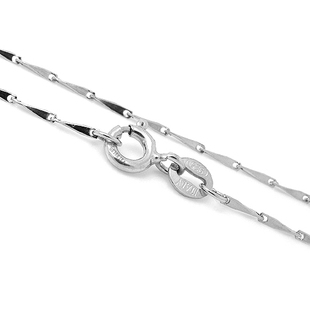 贵菲尔珠宝 三皇冠信誉 925银镀白金项链瓜子链