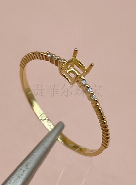 18k金方形3*3mm18K白金