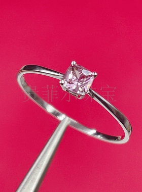 18k金 方形4mm--5mm18K白金 黄金 玫瑰金 戒指空托 女款 可代镶嵌